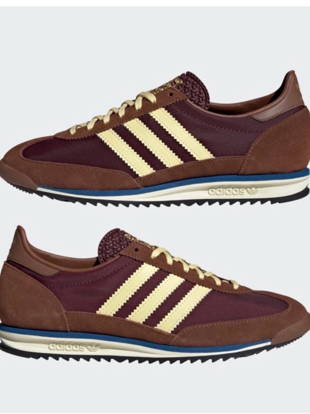 adidas unisex Burgundy, Brown & Cream Retro Sneaker